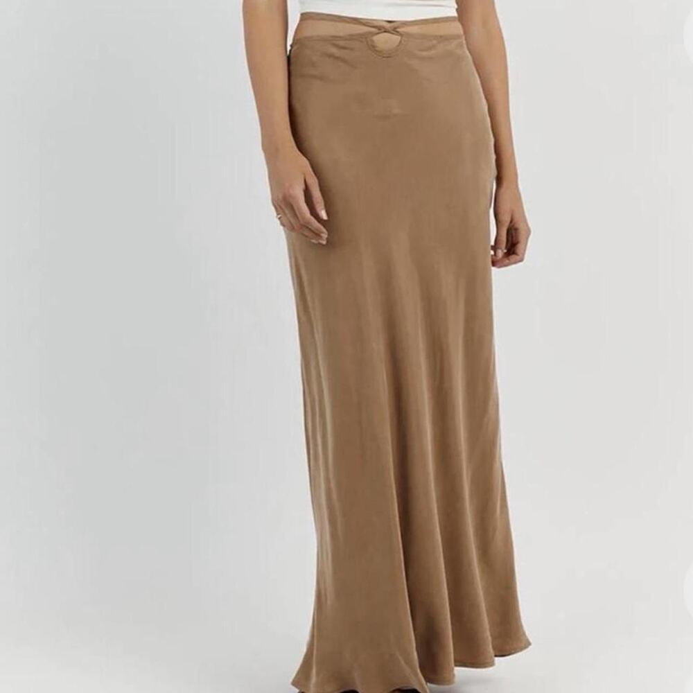 Dissh MIA Wheat Keyhole Skirt Drawstring Waist Maxi Lined